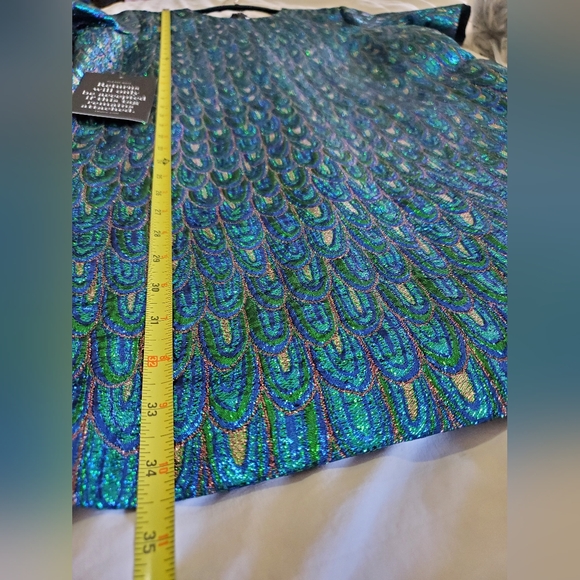 NWT Pomander Place Pavo Jacquard Mae Dress Size Medium In Blue Jacquard Color - Picture 7 of 7